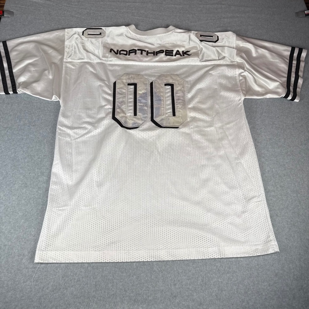Northpeak Football Jersey Mens XL White Mesh Silver Number 00 Gorpcore